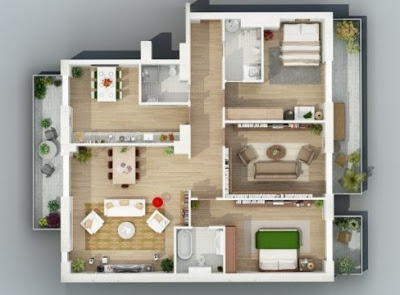 desain rumah minimalis 1 lantai 2 kamar tidur